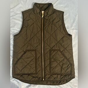 J. Crew Black Quilted Puffer Vest with Zip
